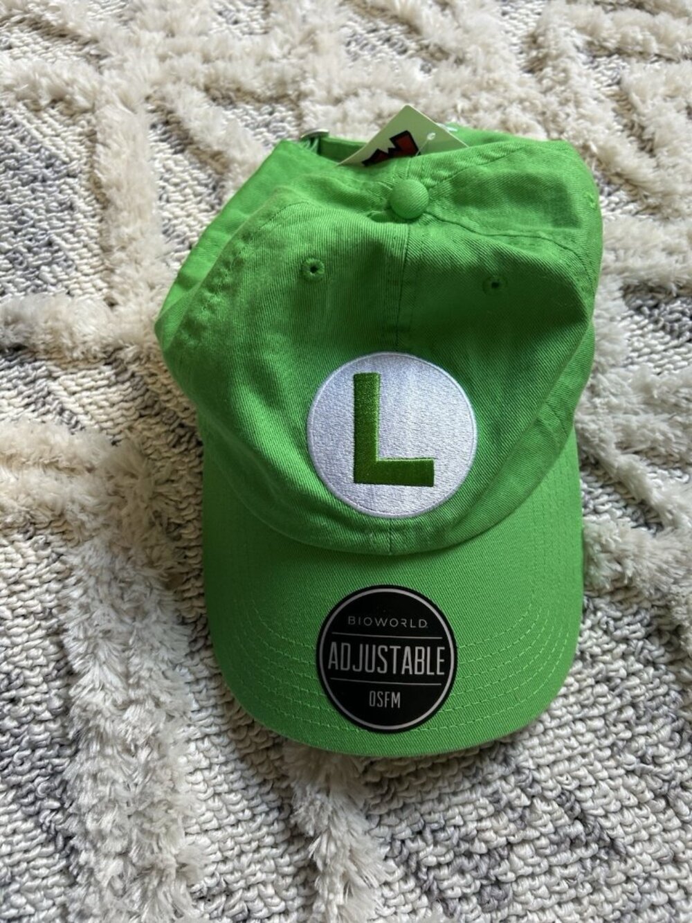 Officially Licensed Luigi Adjustable Hat from Super Mario OSFM Nintendo Bioworld